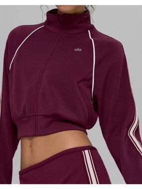 NWT ALO TRACK STAR JACKET BURGUNDY